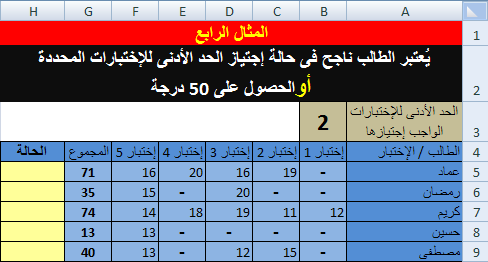 تحديد الطلبة الناجحين 3